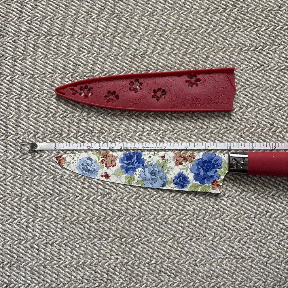 Pioneer Woman 8-inch Chef Knife From Her Floral Collections With Sheath
